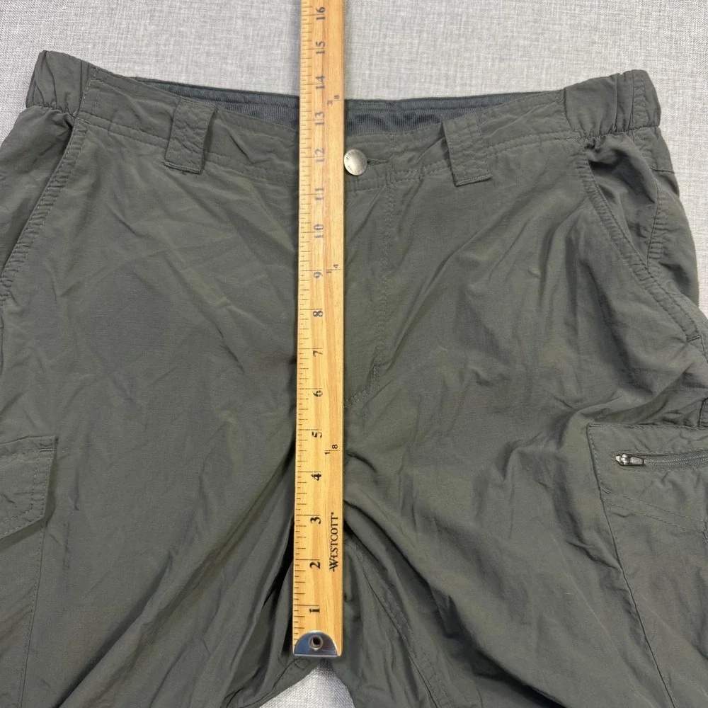 Columbia Convertible Cargo Pants Mens 34x32 Green Omni-Shade Light Quick Dry